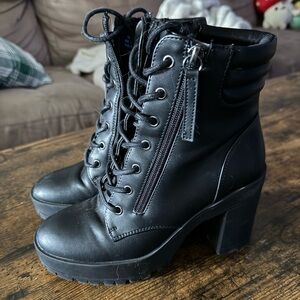 Women’s black combat boots